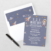 Invitation d'anniversaire pour garçon astronaute d
