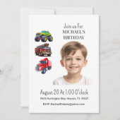 Invitation d'anniversaire pour garçon avec camion (Devant)