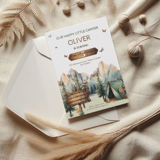 Invitation d'anniversaire pour garçon aventurier H