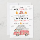 Invitation d'anniversaire pour garçon - Camion de (Devant)