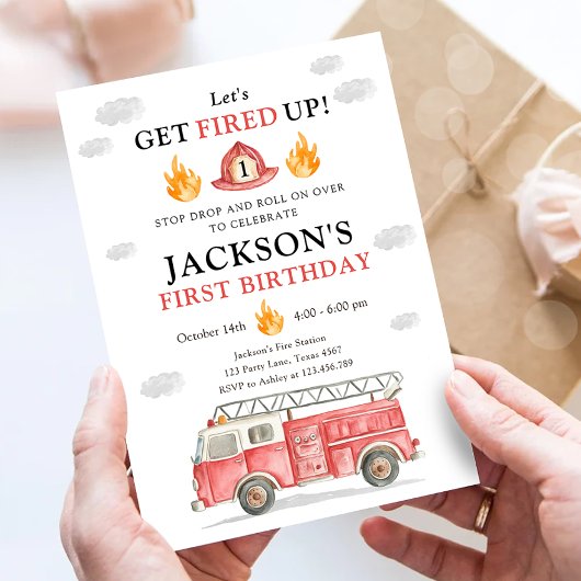 Invitation d'anniversaire pour garçon - Camion de