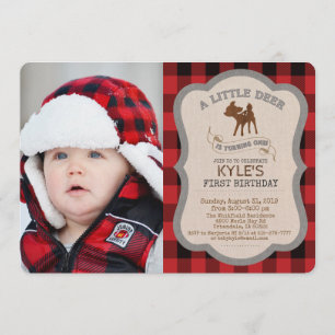 Invitation d'anniversaire pour garçon cerf PHOTO/T
