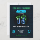 Invitation d'anniversaire pour garçon de 13 ans (Devant)
