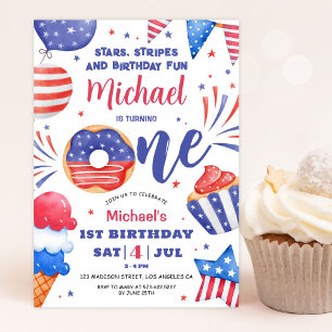 Invitation d'anniversaire pour garçon de 1 an, 4 j