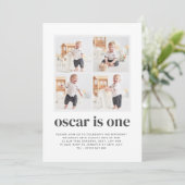 Invitation d'anniversaire pour garçon de 1 an avec (Debout devant)