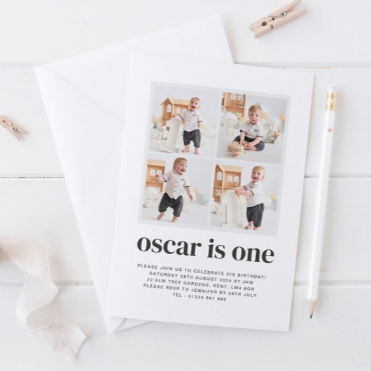 Invitation d'anniversaire pour garçon de 1 an avec