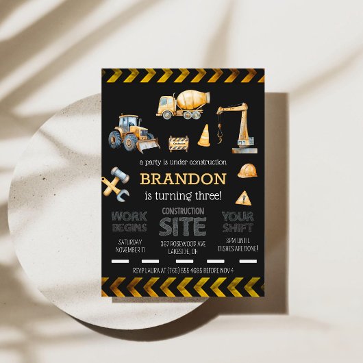 Invitation d'anniversaire pour garçon de 3 ans sur