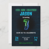 Invitation d'anniversaire pour garçon de 7 ans (Devant)