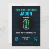 Invitation d'anniversaire pour garçon de 8 ans (Devant)