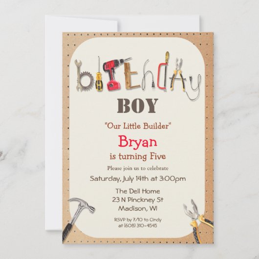 Invitation d'anniversaire pour garçon de tout âge (Devant)