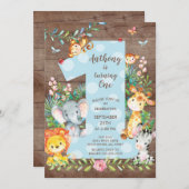 Invitation d'anniversaire pour garçon Jungle Big O (Devant / Derrière)