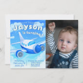 Invitation d'anniversaire pour garçon pilote d'avi (Devant)