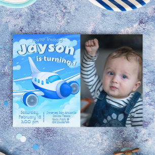 Invitation d'anniversaire pour garçon pilote d'avi