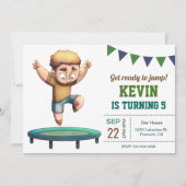 Invitation d'anniversaire pour garçon sautant sur (Devant)
