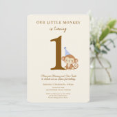 Invitation d'anniversaire pour garçon singe (Debout devant)