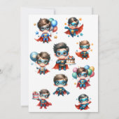 Invitation d'anniversaire pour garçon super-héros  (Dos)