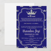 Invitation d'anniversaire pour garçon Sweet 15, bl (Devant / Derrière)