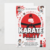 Invitation d'anniversaire pour garçons - Arts mart (Devant / Derrière)