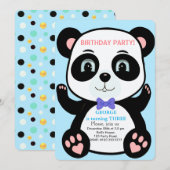 Invitation d'anniversaire pour garçons avec un our (Devant / Derrière)