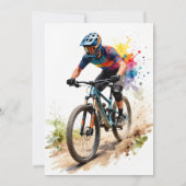 Invitation d'anniversaire pour garçons avec vélo d (Dos)