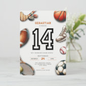 Invitation d'anniversaire pour garçons de 14 ans p (Debout devant)