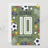 Invitation d'anniversaire pour garçons pour le foo (Devant)