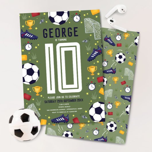 Invitation d'anniversaire pour garçons pour le foo