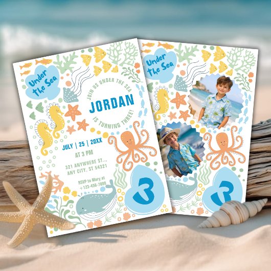 Invitation d'anniversaire pour garçons : Sous la m
