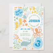 Invitation d'anniversaire pour garçons : Sous la m (Devant)