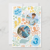 Invitation d'anniversaire pour garçons : Sous la m (Dos)