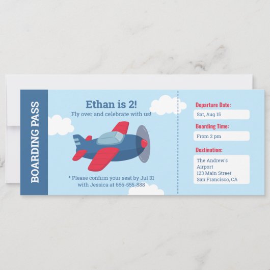 Invitation d'anniversaire pour garçons sur le thèm (Devant)