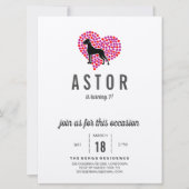 Invitation d'anniversaire pour Grand Danois (Devant)