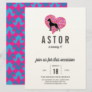 Invitation d'anniversaire pour Grand Danois