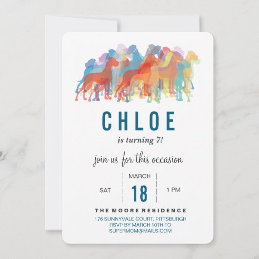 Invitation d'anniversaire pour Grand Danois (Dos)
