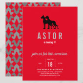 Invitation d'anniversaire pour Grand Danois (Devant / Derrière)