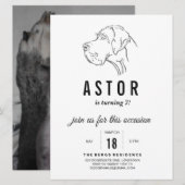 Invitation d'anniversaire pour Grand Danois (Devant / Derrière)