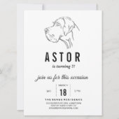 Invitation d'anniversaire pour Grand Danois (Devant)