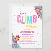 Invitation d'anniversaire pour grimper et jouer à (Devant)