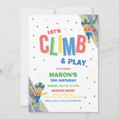 Invitation d'anniversaire pour grimper et jouer à (Devant)