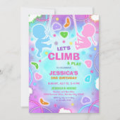 Invitation d'anniversaire pour grimper et jouer à  (Devant)