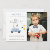 Invitation d'anniversaire pour grue de constructio (Devant)