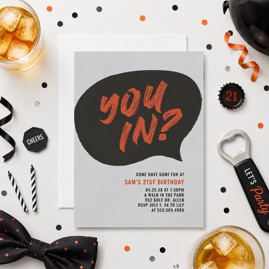 Invitation d'anniversaire pour hommes