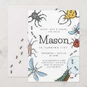 Invitation d'anniversaire pour insecte • Invitatio (Devant / Derrière)