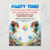 Invitation d'anniversaire pour jardin de fées ench (Devant)