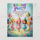 Invitation d'anniversaire pour jardin de fées ench (Devant)