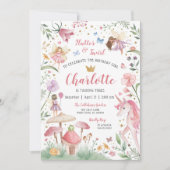 Invitation d'anniversaire pour jardin de fées ench (Devant)