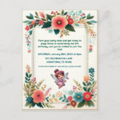 Invitation d'anniversaire pour jardin de fées ench (Devant)