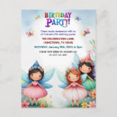 Invitation d'anniversaire pour jardin de fées ench (Devant)