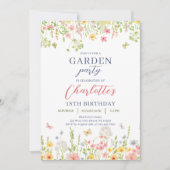 Invitation d'anniversaire pour jardin de fleurs sa (Devant)