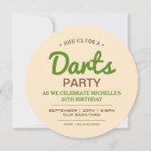 Invitation d'anniversaire pour jeu de fléchettes r (Dos)